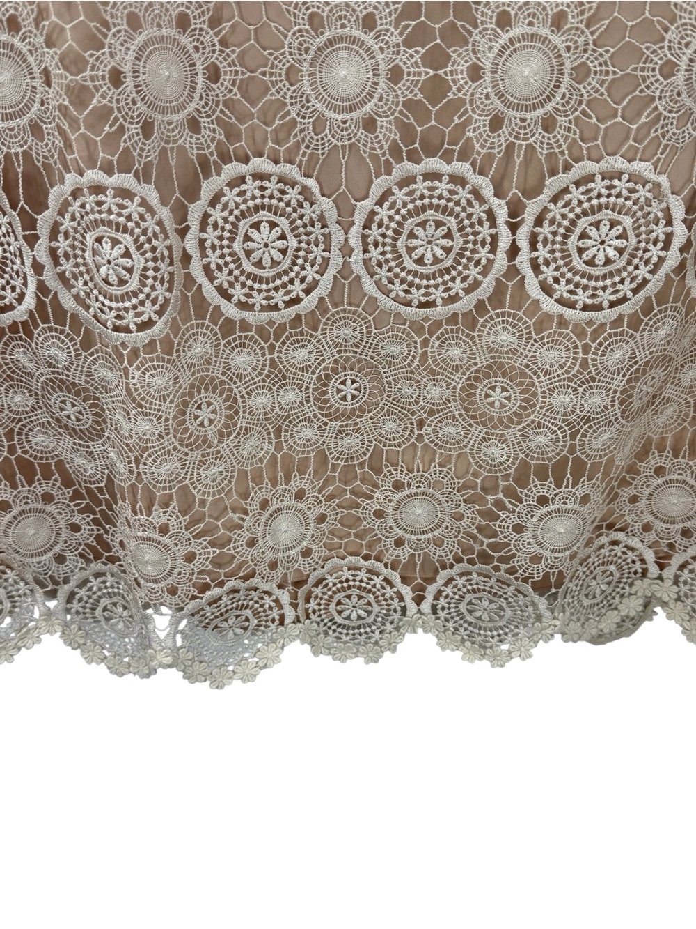 VA ET VIENT Romantic Parisian Lace Shift Dress Silk Bow Back Quiet Luxury, 10 - Picture 4 of 13